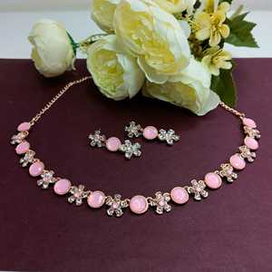 Indian Floral Gold Plated Jewellery CZ Crystal Rhinestone Cubic Zirconia <b>Bridal</b> Necklace Set With Dangle <b>Earring</b> Jewelry for Women - Product Image 2