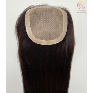 Base de Soie Cheveux Topper Cheveux Humains #2 Couleur 14 Pouces 35 Cm 100% Cheveux Bruts De Cyhair Usine Meilleure Qualité - Product Image 5