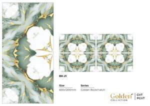 Carreaux de porcelaine vitrifiée brillants adhésifs Golden Victory 600x1200mm Aspect marbre Accents résistants à l'usure Antibactériens Intérieur - Product Image 6
