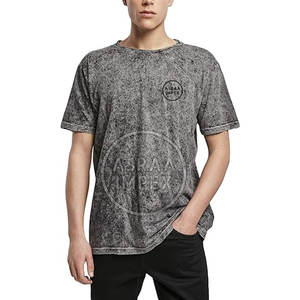 Chemise en coton à manches longues délavée à l'acide vintage pour hommes personnalisable marquage à chaud 100% tissu tricoté tenue décontracté - Product Image 1