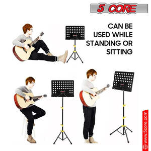 Soporte de Música de 5 Niveles Ajustable para Escritorio con Soporte para Micrófono, Soporte Portátil para Partituras, Soporte Metálico para Libros - Product Image 4
