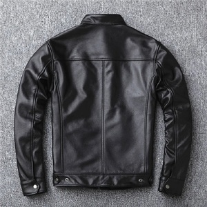 Chaqueta de invierno para hombre de cuero genuino Negro estilo Motor clásico abrigo de motorista de calle informal impermeable con calefacción - Product Image 2