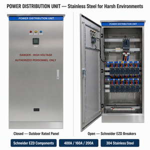 Tableau de distribution triphasé en acier inoxydable 304 pour panneaux photovoltaïques, <span class=keywords><strong>appareillage</strong></span> de distribution basse tension extérieur pour parcs industriels - Product Image 4