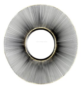 Miroir mural de luxe contemporain de haute qualité, design rond en fer Art Déco, pour salon, salle de bain et chambre à coucher - Product Image 3