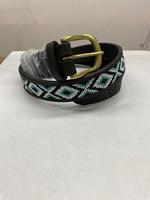 Ceinture en cuir tressé pour homme, style western, avec boucle carrée, motif floral cousu à la main, marque NIDA, laiton, largeur 3-3,5 cm