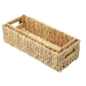 OEM ODM Wicker <b>Baskets</b>: Water Hyacinth Toilet Paper Holders for <b>Bathroom</b> Organization Long and Narrow Woven Design - Product Image 4