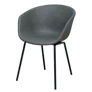 Silla de Oficina Minimalista con Tapicería de Cuero Sintético Premium, Patas de Hierro con Recubrimiento en Polvo, Modelo GAK26-PU - Product Image 1