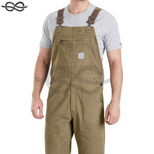 Bavoir en toile robuste et décontracté pour hommes, vêtements de travail durables, tissu extensible, bretelles réglables, poches utilitaires multiples - Product Image 4