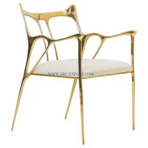 Chaise Design Feuille d'Aluminium Or Antique Design Intérieur Fantaisie Chaises Mariage et Hôtels Meubles Nouveau Style Chaise En Inde - Product Image 5
