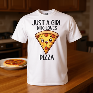 Camiseta Just A Girl Who Loves Pizza para mujer, regalo para amantes de la comida - Product Image 3