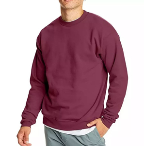 Sudaderas de cuello redondo para hombre de manga larga polar de 450GSM, sudadera gruesa de gran tamaño con cuello redondo en blanco, venta al por mayor, OEM personalizado - Product Image 1