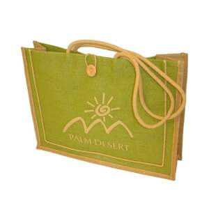 Petit sac fourre-tout en jute Embrace Eco-Fashion Sacs à provisions en jute naturel réutilisables de haute qualité pour un usage quotidien - Product Image 5