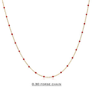 สร้อยคอแฟชั่นดีไซน์เคลือบสีแดง ชุบทอง ชุบโรเดียม ทำด้วยมือ ขายส่ง เครื่องประดับเงินแท้ 925 จากตุรกี - Product Image 2