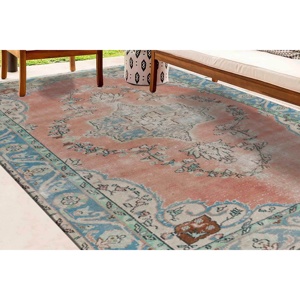 Alfombra con Estampado Geométrico, Turca, Verde, Antigua, Moderna, para Regalo, Baño, Boda, con Pelo Suave - Product Image 1