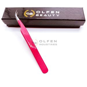 Pince à épiler d'extension de cils en acier inoxydable rose personnalisée de vente chaude - Product Image 1