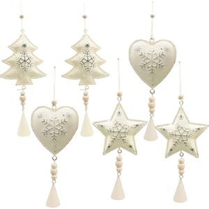 Medias de Metal chapadas en plata de diseño Premium, adorno decorativo de Navidad colgante para decoración festiva de árbol de vacaciones, decoración del hogar - Product Image 3