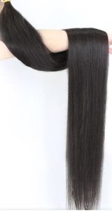 Extensions de cheveux naturels indiens Remy vierges non traités, noirs 99J, lisses, de 30 pouces, double trame, pour tissage - Product Image 3