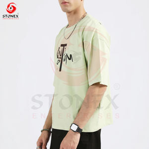 T-shirts streetwear surdimensionnés personnalisés T-shirt Boxy à épaules tombantes pour unisexe - Product Image 1