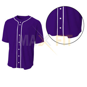 Jersey de béisbol con botones completos de manga corta de alta calidad para hombre, diseño superior personalizado con opción de talla grande - Product Image 6