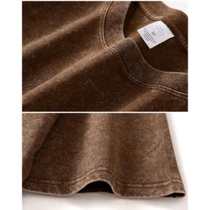 Wholesale Acid Washed T <b>Shirts</b> 100% Cotton Custom <b>Men</b> Breathable Quick Dry Regular Fit Knitted Anti-Pilling 320g <b>Silk</b> Screen - Product Image 4