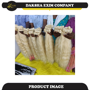 Cheveux blonds naturels 100% avec cuticules alignées et pas de perte ou d'emmêlement des faisceaux de trame MACHINE - Product Image 2