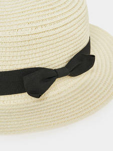 Élégant Vintage Fedora large bord et ruban tresse raphia paille tricot chapeau nouveau produit d'été de l'usine du Vietnam pour le voyage - Product Image 6