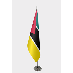 Mozambique Official Indoor String <b>Flag</b> Custom Logo World <b>Flag</b> in Pennant Style Digital Printing on Polyester with Aluminum <b>Pole</b> - Product Image 1