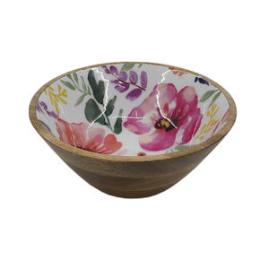 Cuenco para servir comida de forma redonda de madera de diseño único, para el hogar y los hoteles acabado esmaltado, vajilla, cuencos para comida y aperitivos - Product Image 3