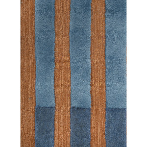 Alfombra Caliedo de Lana y Viscosa Hecha a Mano con Diseño de Rayas Rojas y Naranjas para Sala de Estar, Pasillo, Rectangular, 4m de Ancho, Modelo Tnq-3320 - Product Image 3