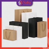 Bolsas de Papel Kraft Reciclado Biodegradable de Lujo OEM, con Ventanas Cuadradas, Impresión Offset, Color/Logotipo Personalizado, Tamaño Personalizable