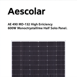 Panel Solar Monocristalino de Media Celda Aesolar AE 490 MD-132 de Alta Eficiencia de 600W - Product Image 2