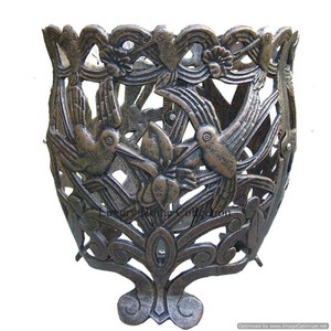 Organizador de almacenamiento Floral resistente de Metal de Color negro moderno, jarrón, soportes y macetas de flores fundidas de peltre, suministros decorativos para el hogar - Product Image 1