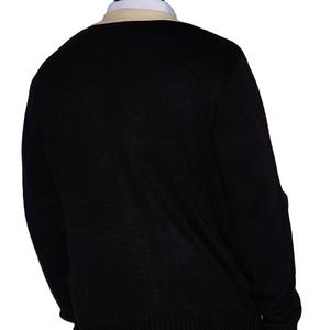 Custom Embroidery <b>Knit</b> Varsity <b>Cardigan</b> Sweater <b>Men</b> Knitwear Long Sleeve Uniform Jacquard V-Neck Knitted <b>Cardigan</b> Sweater <b>Men</b> - Product Image 4
