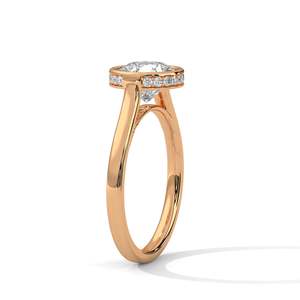 Bague de fiançailles minimaliste moderne en or massif jaune, rose ou blanc, sertie d'un diamant de laboratoire rond de 2 carats, clarté VVS - Product Image 4