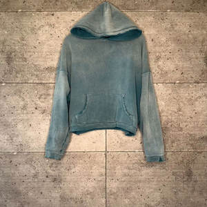 Suéter de buena calidad Sun Faded de secado rápido Color sólido recortado de gran tamaño Heavyweight Custom Logo Acid Washed Hoodie para hombres - Product Image 5