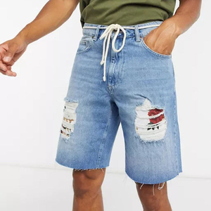 กางเกงขาสั้นผ้ายีนส์100% 2024คุณภาพพรีเมี่ยมดีไซน์ล่าสุดสีปรับแต่งได้ - Product Image 6