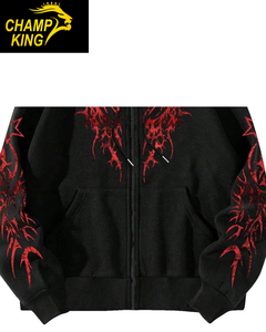 Sweat-shirt à capuche zippé pour homme, manches longues, cordon de serrage, veste thermique - Product Image 5