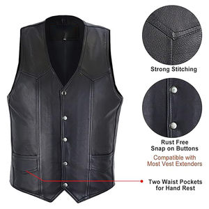 Chaleco de Cuero para Hombre, Nuevo Modelo 2026, Personalizado, de Cuero Genuino, Cortavientos, Transpirable, de Alta Calidad, Ajustado, Sin Mangas, para Invierno - Product Image 4