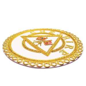 Factory Direct <b>Sale</b> Masonic Apron Badges Custom Handmade Embroidery Bullion Freemasons Regalia Apron Badges - Product Image 4