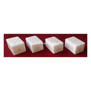 La plus belle boîte à bijoux en marbre blanc incrusté de nacre faite à la main forme rectangulaire couleur blanche utilisée pour les cadeaux de collier - Product Image 2