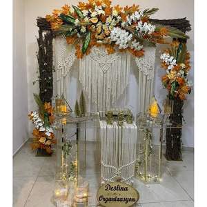 Gran telón de fondo de macramé bohemio, cortina decorativa para arco de boda, adorno para colgar en la pared - Product Image 2