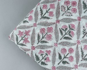 High Quality Wholesale Cotton Fabric Custom Print Watermelon <b>Pink</b> Artichoke Seaweed Green Indian Floral Hand Block Printed Cloth - Product Image 2