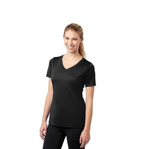 Vente en gros de t-shirt de sport à manches courtes en polyester de couleur unie personnalisé coupe ajustée pour femmes top vente de t-shirt en polyester à col rond de BD - Product Image 6