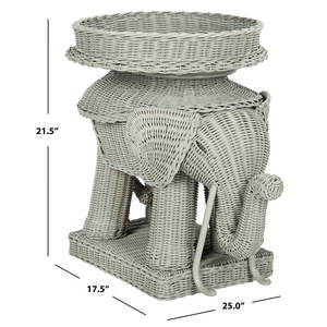 Table de chevet moderne en rotin éclectique avec plateau amovible Table de rangement de salon contemporaine - Product Image 5