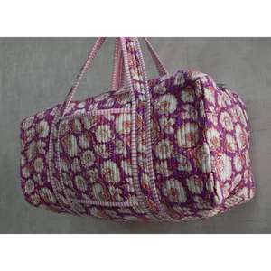 Sac de voyage en coton de luxe, léger, style bohème, matelassé, imprimé à la main en Inde, motif floral, sac à bandoulière, fermeture éclair - Product Image 3