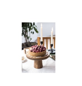 Attractive round wooden cake stand for enhancing dessert tables and displaying <b>baked</b> creations with warmth and charm - Product Image 3