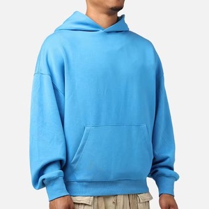 Sweats à capuche unisexes en coton épais brodés en 3D, logo personnalisé, taille plus, sweats à capuche surdimensionnés pour hommes, poids lourd, ensemble 2 pièces pour l'hiver - Product Image 3