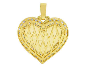 Moissanite Diamond Studded In 925 <b>Silver</b> Iced Out Super Heart <b>Pendant</b> <b>For</b> <b>Men</b> & Women Gift Party Wear - Product Image 3