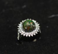 Superbe bague en opale noire Bague en argent 925 opale éthiopienne faite à la main pour hommes et femmes produit en vrac
