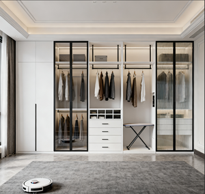<span class=keywords><strong>Armadio</strong></span> scorrevole affidabile <span class=keywords><strong>con</strong></span> <span class=keywords><strong>specchio</strong></span> integrato nel design di una cabina <span class=keywords><strong>armadio</strong></span> su misura per risparmiare spazio in una camera da letto piccola - Product Image 6